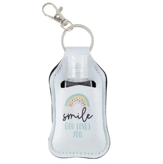 Smile! God Loves You! Hand Sanitizer Key Chain