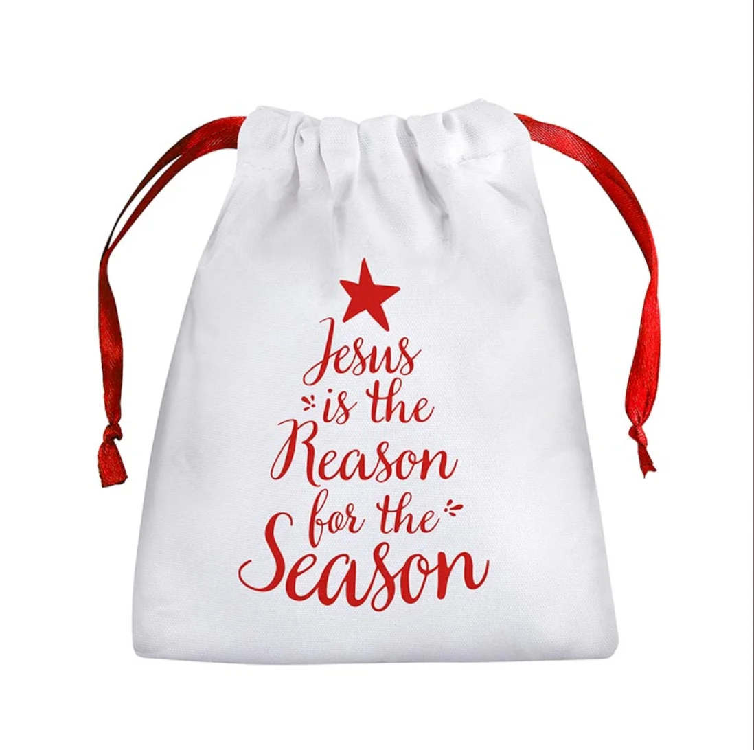 Jesus is the Reason for the Season Christmas Drawstring Bags
