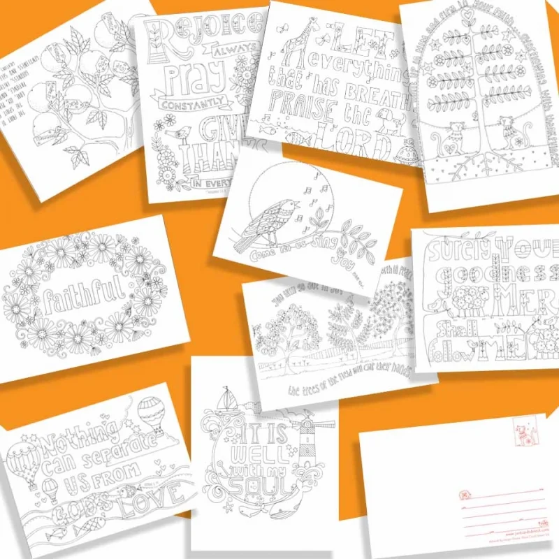Images of Joy Colour-in Postcards