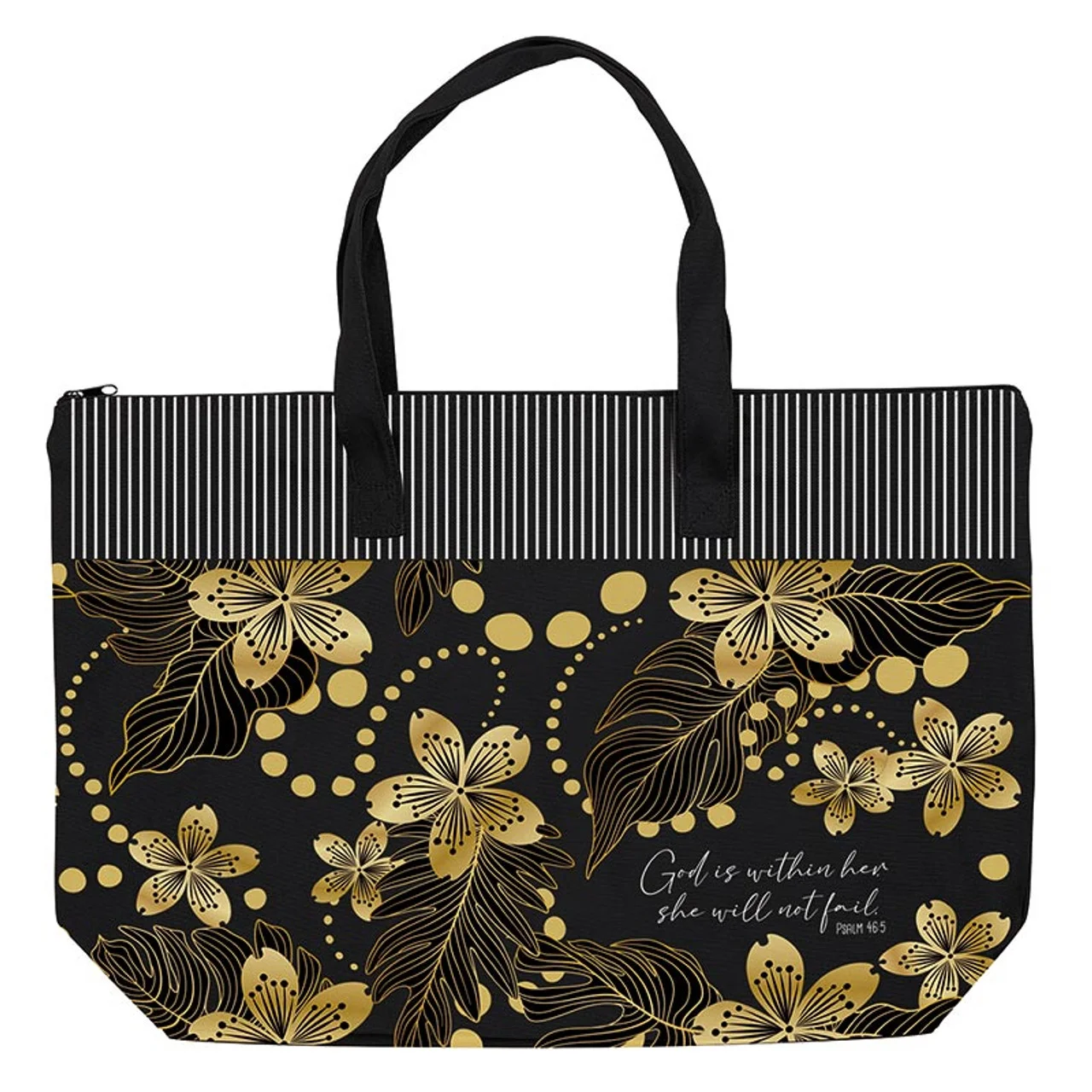 God Is Within Her Zipper Tote