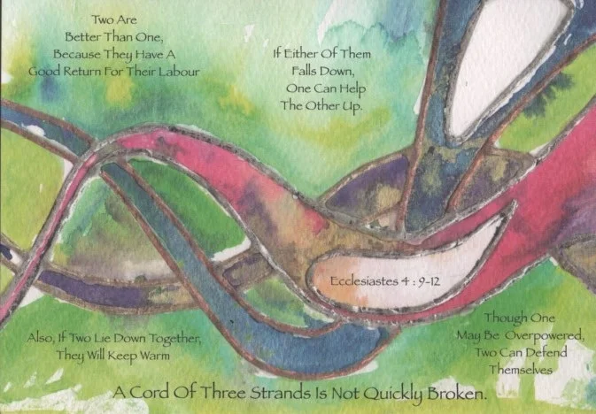 Greetings Card A cord of Three strands
