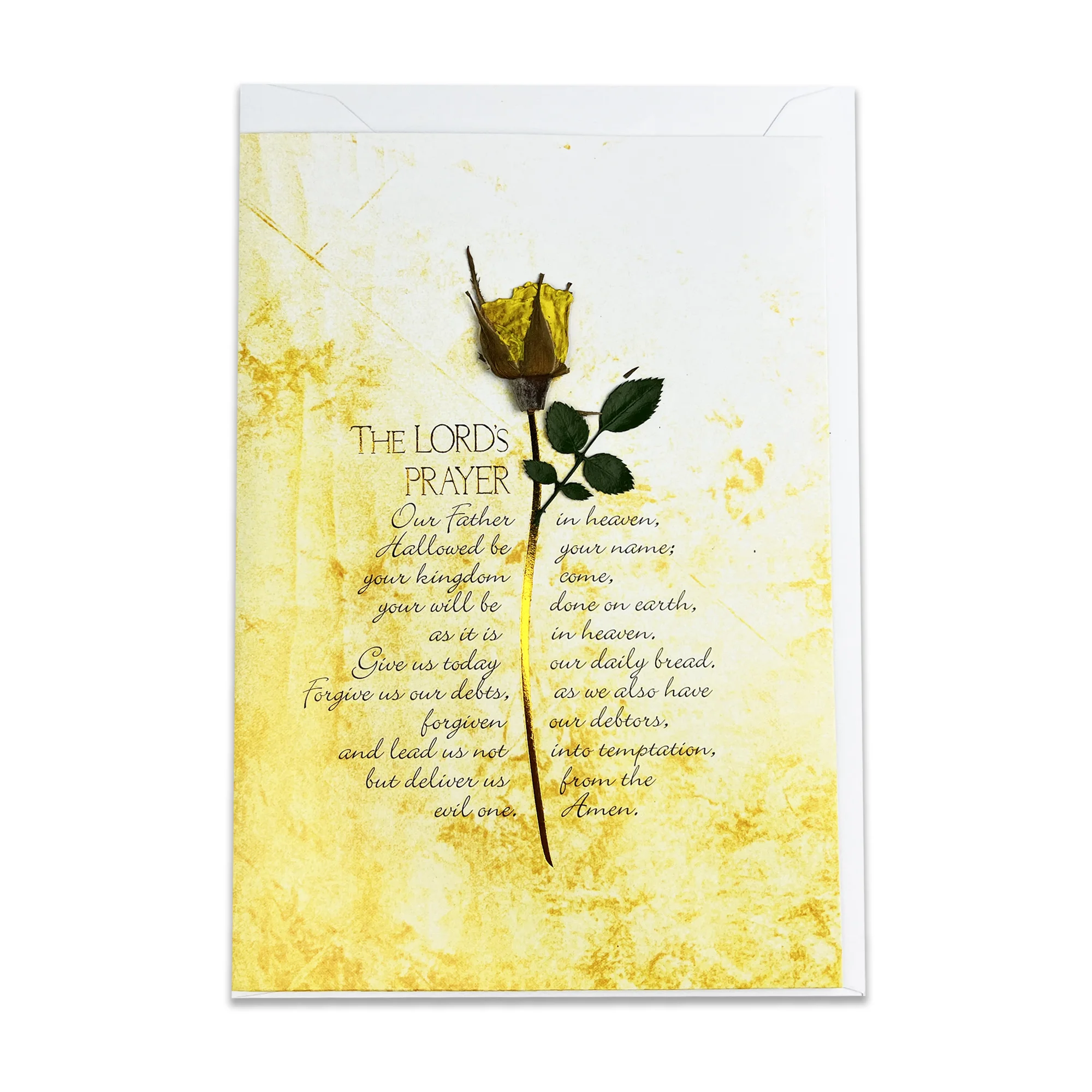 The Lord's Prayer - Yellow Rose Greetings Cards