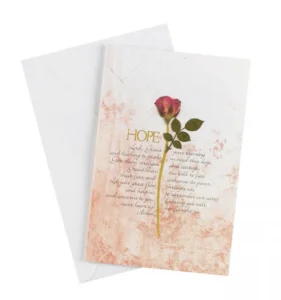 Hope Prayer - Pink Rose Greetings Cards