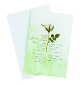 First Communion - White Rose Greetings Cards