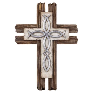 Rustic Ichthys Wall Cross - Detail