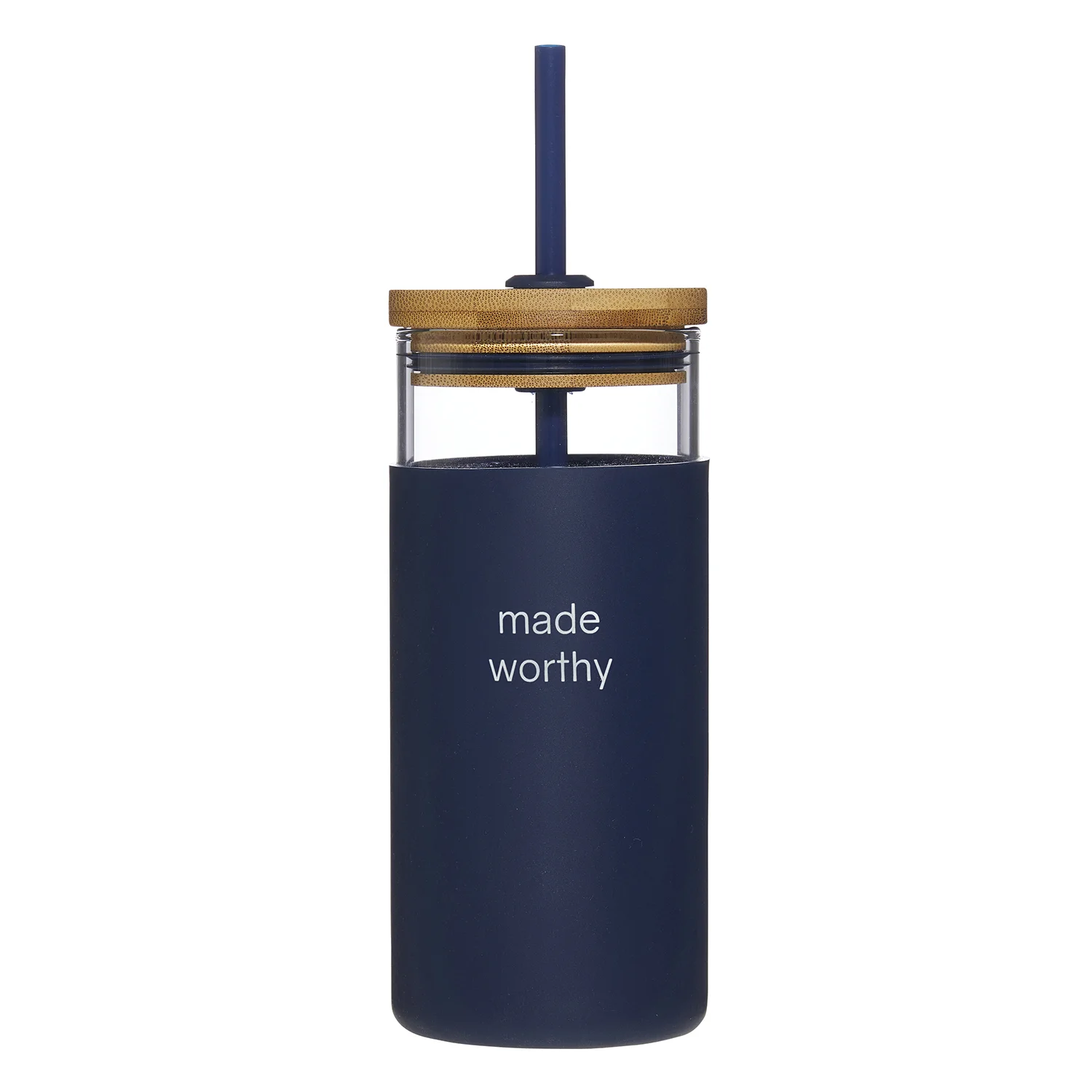 Boxed Glass & Bamboo Tumbler with Straw - Made Worthy