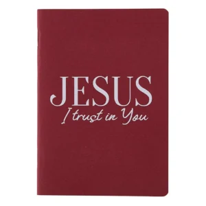 A lightweight kraft paper notepad from our collection of notepads and jotters, featuring the inspirational religious text Jesus I Trust in You on the cover.