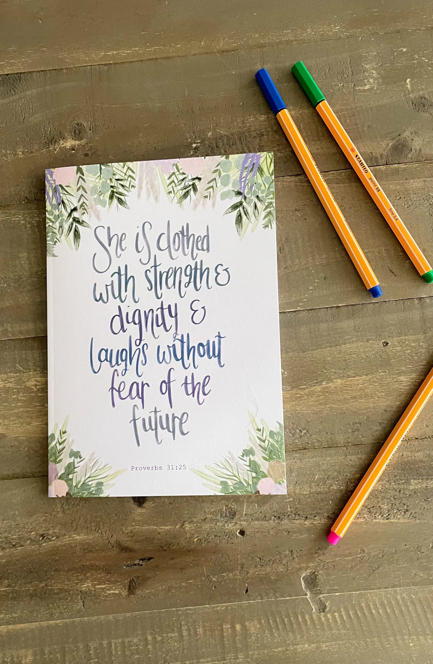Proverbs 31:25 A5 Lined Notebook
