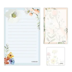 A collection of inspirational notepads and jotters, each featuring the uplifting Bible verse 'The Word Of Our God Will Stand Forever - Isaiah 40:8' from Isaiah 40:8, designed for daily notes and spiritual reflection.