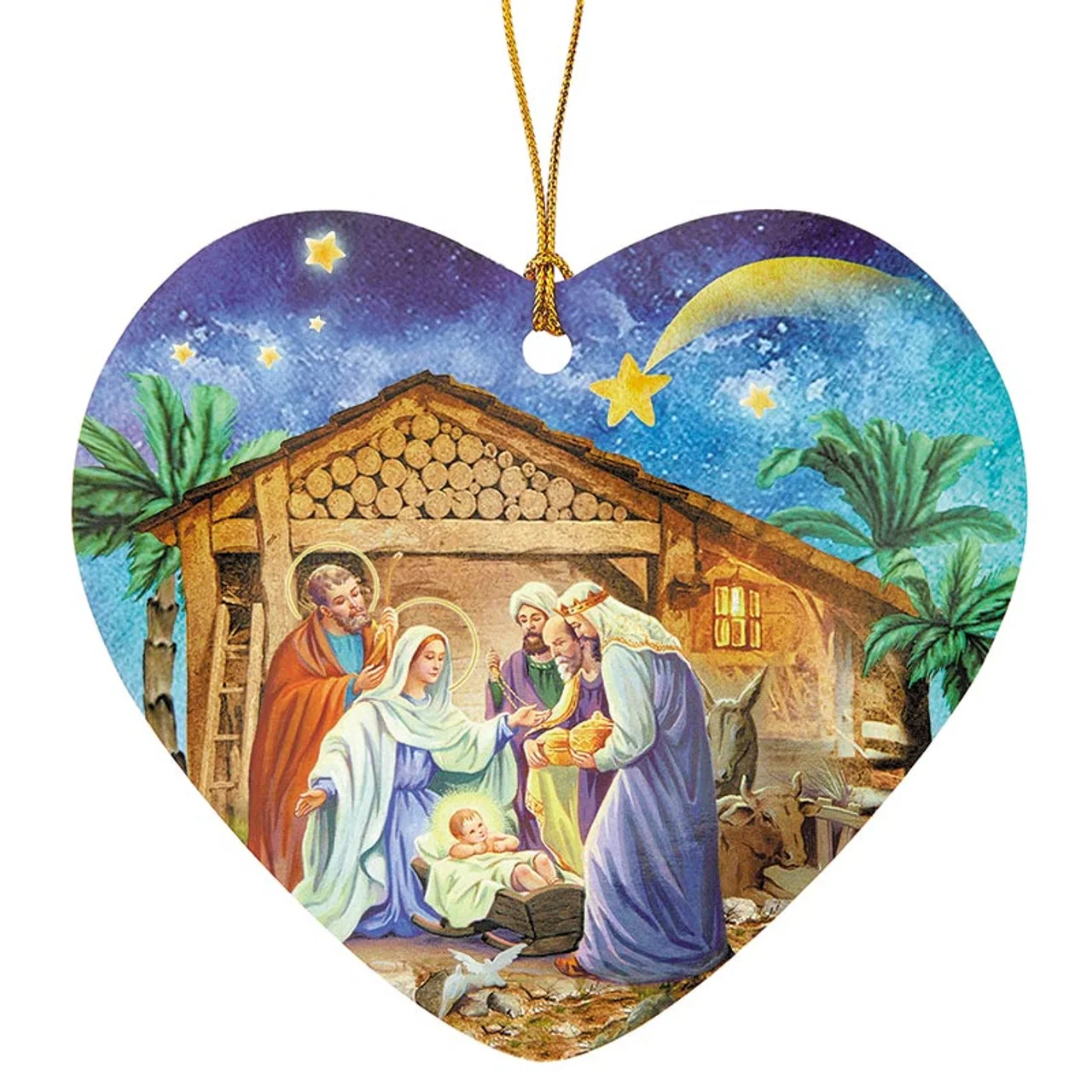Heart Nativity Ornament