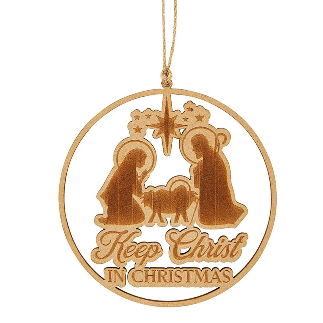 Keep Christ in Christmas Laser Wood Christmas Ornament