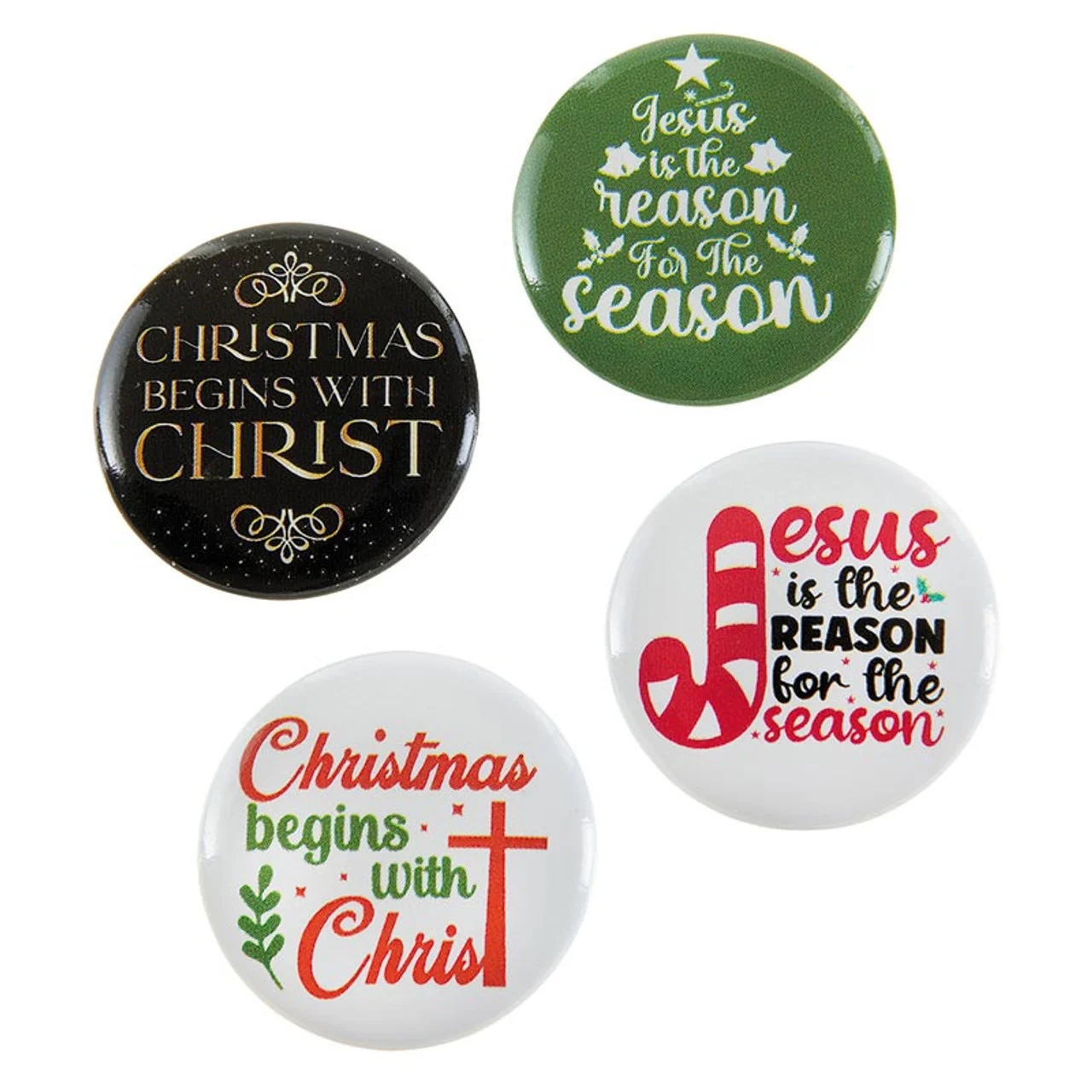 Christmas Badges Assortment (4 Asst) - Pack of 36
