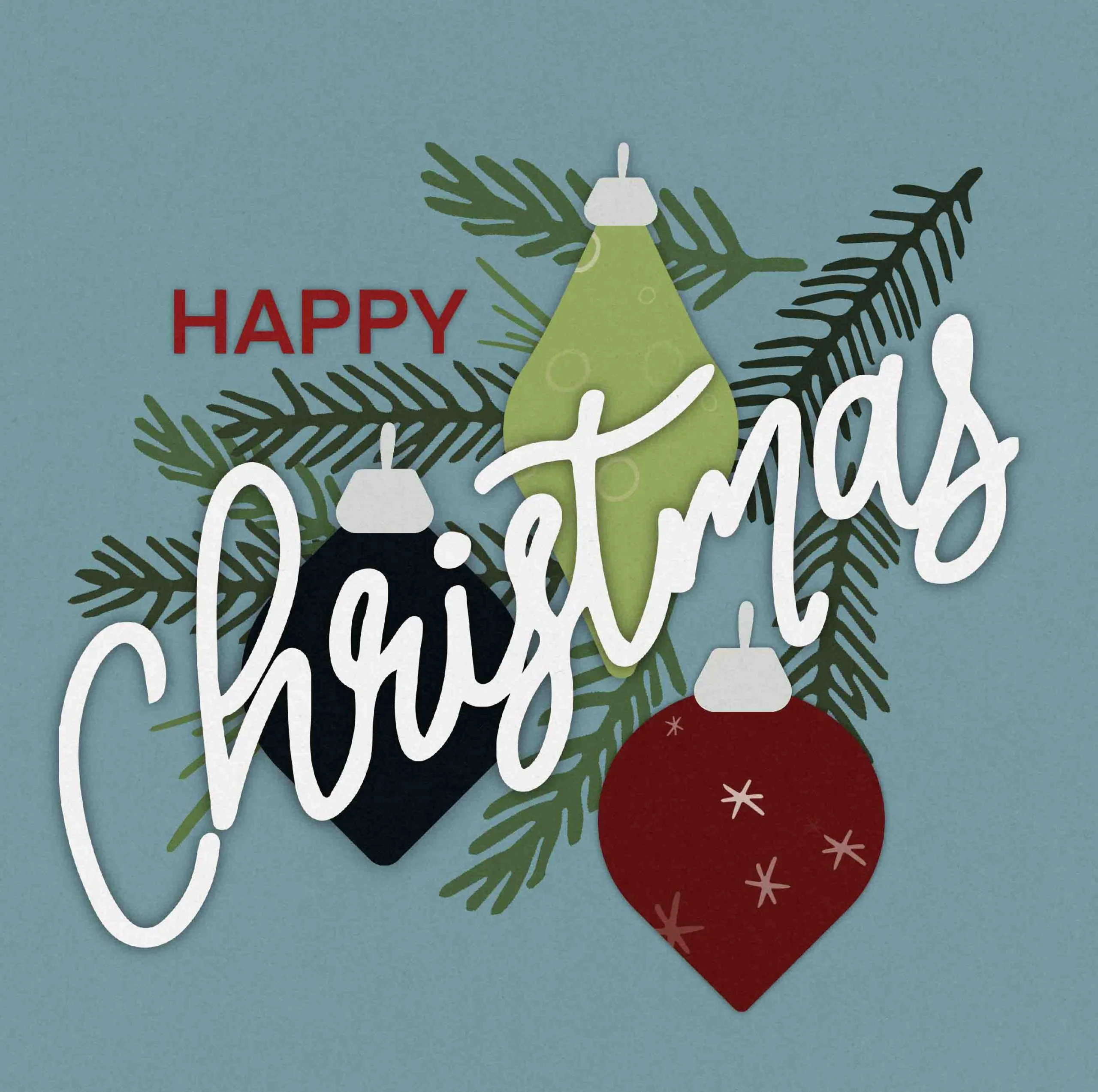 Happy Christmas Baubles - Pack of 10