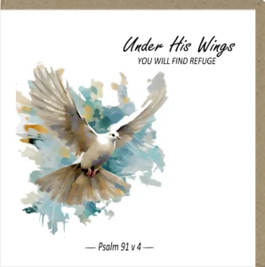 Under His Wings Greetings Card