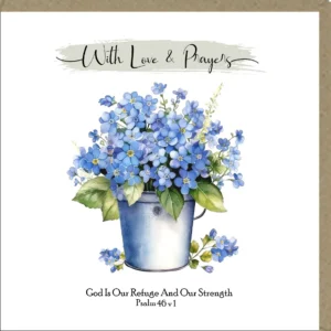 A sympathy and thinking of you greetings card featuring a 'With Love & Prayers' sentiment, crafted on heavy-duty cardstock.