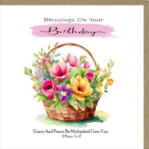 A 'Blessings On Your Birthday' greeting card, designed for birthday celebrations, featuring a thoughtful message and accompanied by a high-quality envelope.