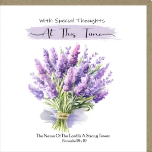 A sympathy and thinking of you greeting card featuring the "With Special Thoughts At This Time" message, designed for conveying condolences and support.