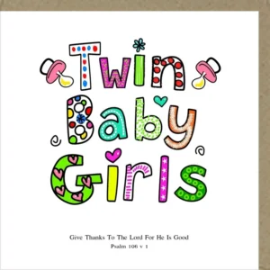 Potty Mouse Greetings Card Twin Baby Girls