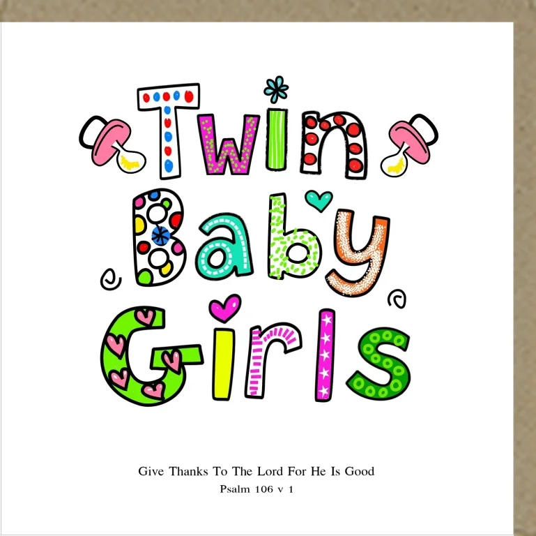 Potty Mouse Greetings Card Twin Baby Girls