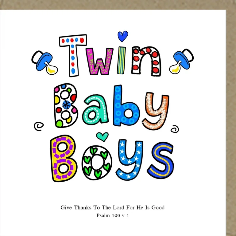 Potty Mouse Greetings Card Twin Baby Boys
