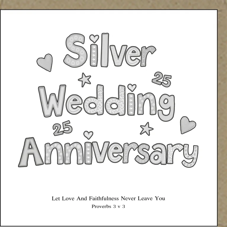 Greeting Card - Wedding Anniversary Silver