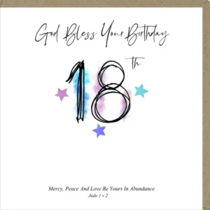 God Bless Your Birthday 18th Greetings Card