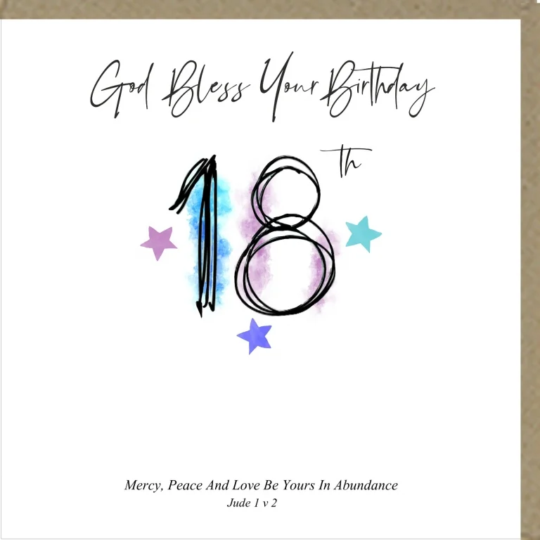 God Bless Your Birthday 18th Greetings Card