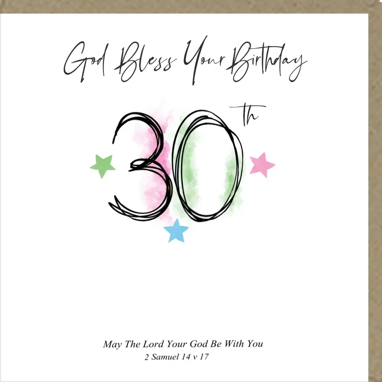 God Bless Your Birthday 30th Greetings Card