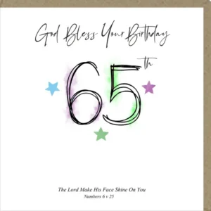 God Bless Your Birthday 65th Greetings Card