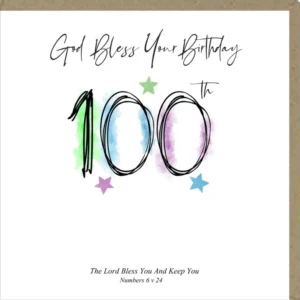 God Bless Your Birthday 100th Greetings Card