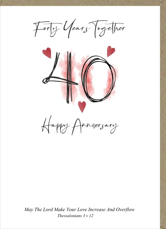 Forty Years Together Greetings Card