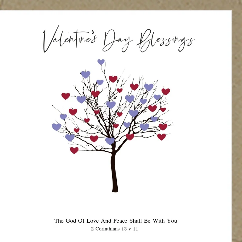 Valentines Day Blessings Blue Greetings Card