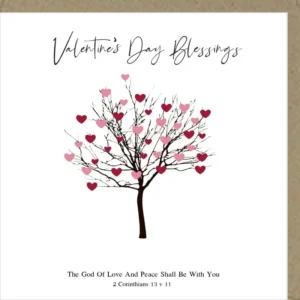 Valentines Day Blessings Pink Greetings Card