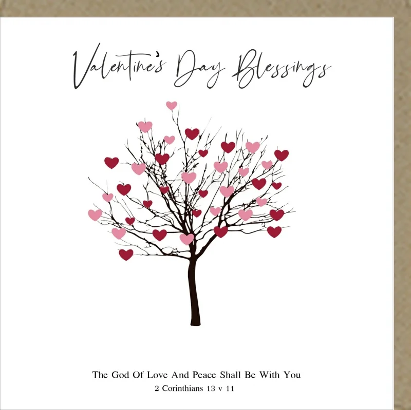 Valentines Day Blessings Pink Greetings Card