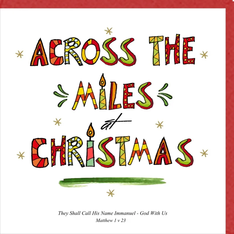 Across the Miles at Christmas Greetings Card