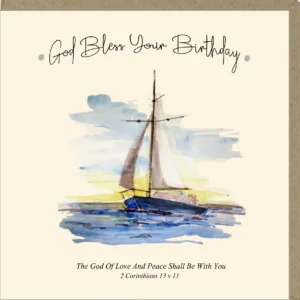 A 'God Bless Your Birthday' greetings card from the Potty Mouse collection, featuring a whimsical illustration. This large birthday card is blank inside for personal messages.