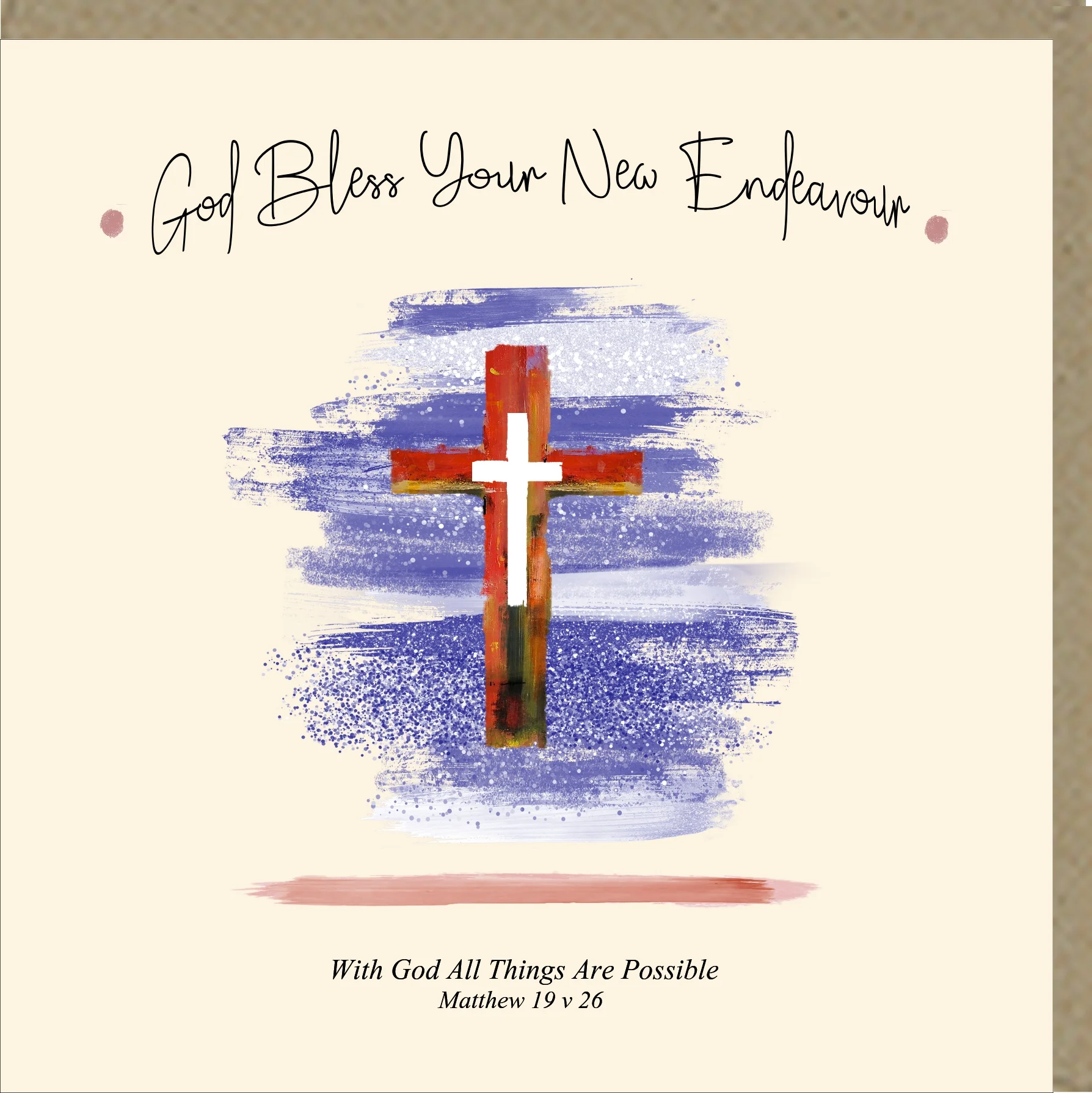 God Bless Your New Endeavour Greetings Card