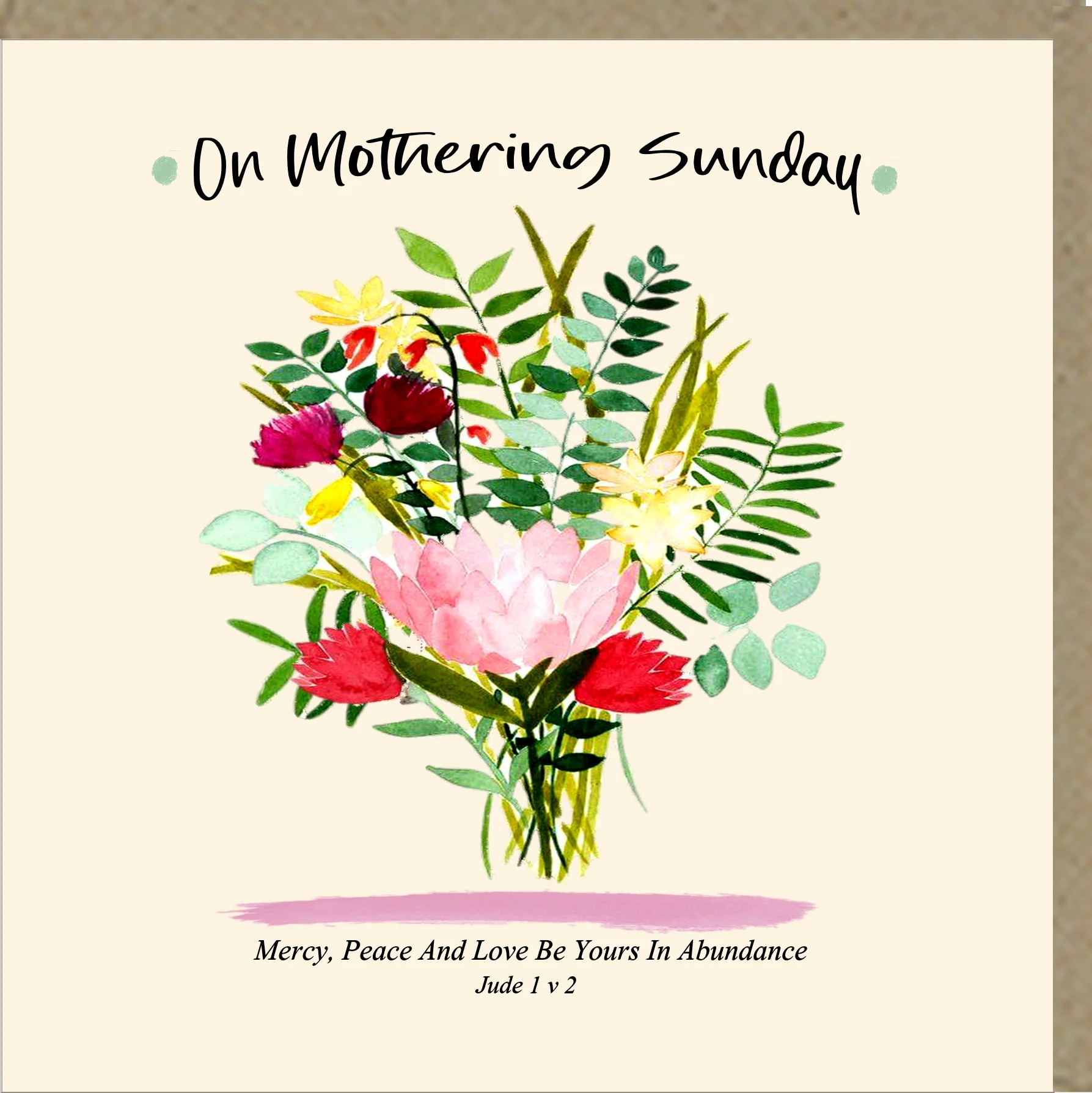 On Mothering Sunday (Cream) Greetings Card