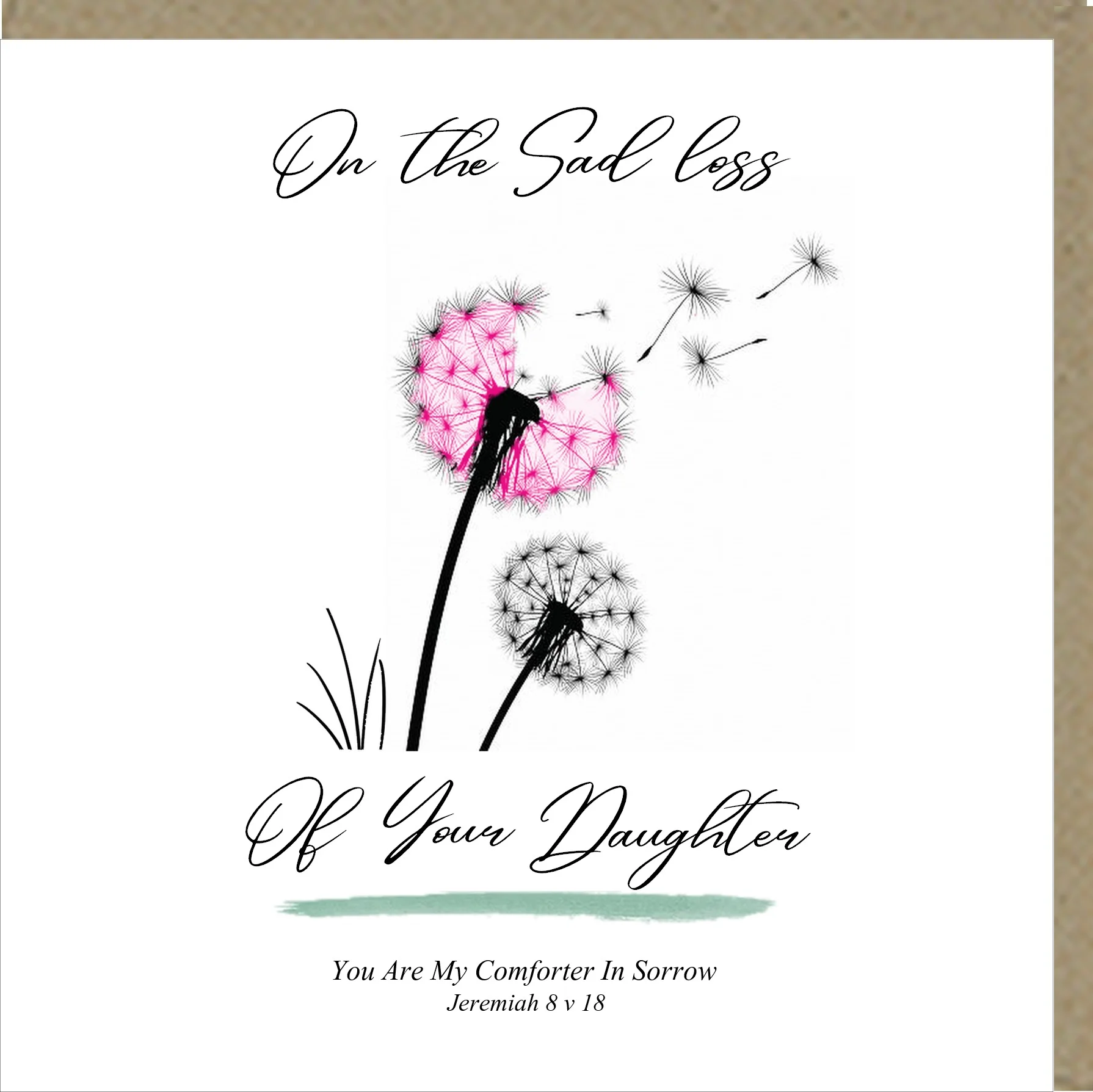 On The Sad Loss of Your Daughter Greetings Card