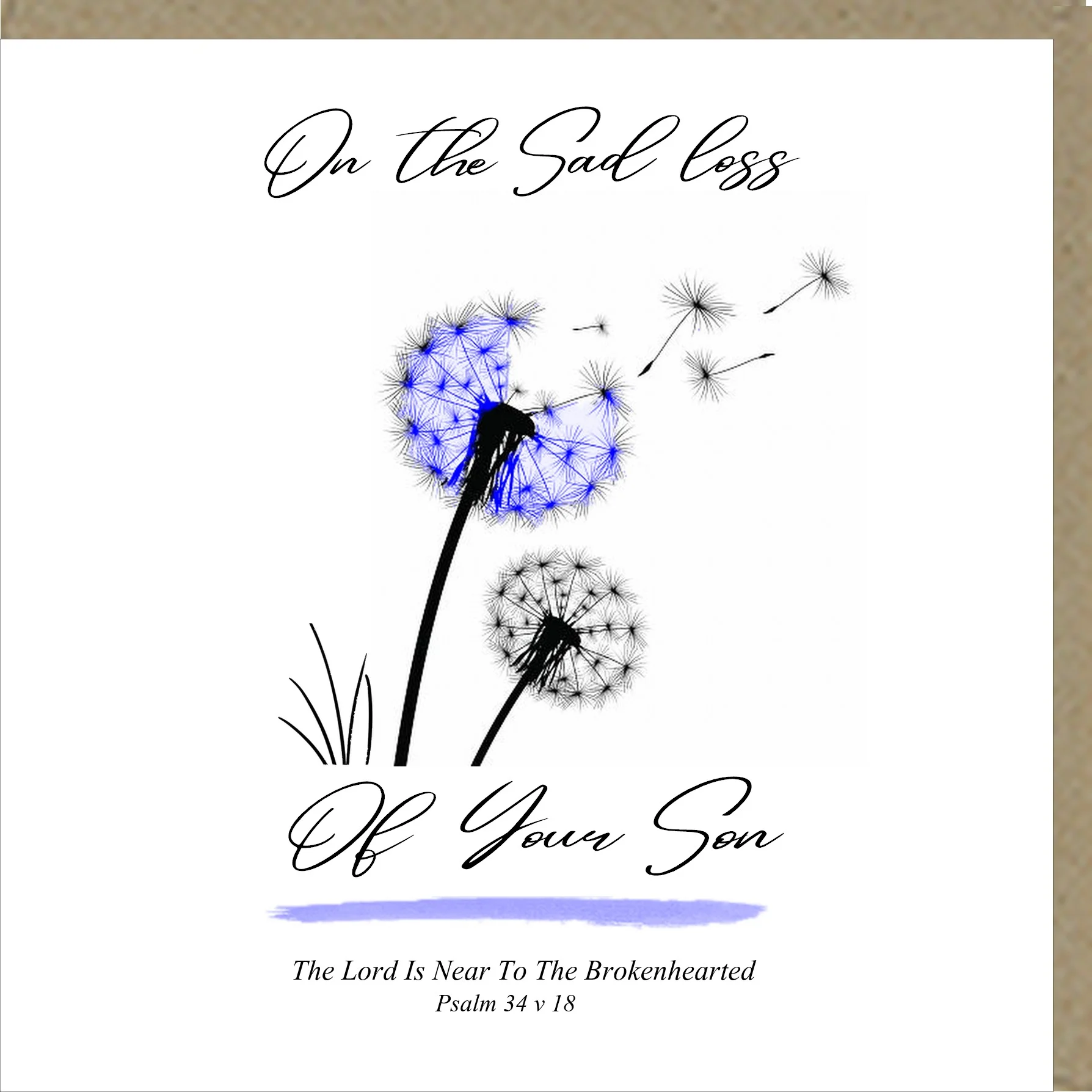 On The Sad Loss of Your Son Greetings Card