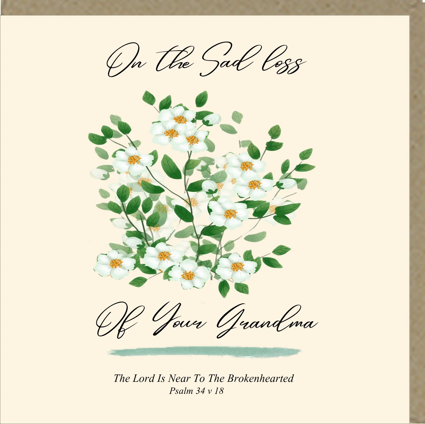 On The Sad Loss of Your Grandma Greetings Card