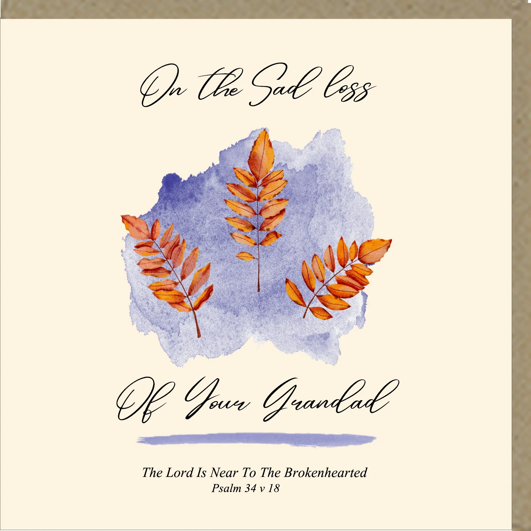 On The Sad Loss of Your Grandad Greetings Card