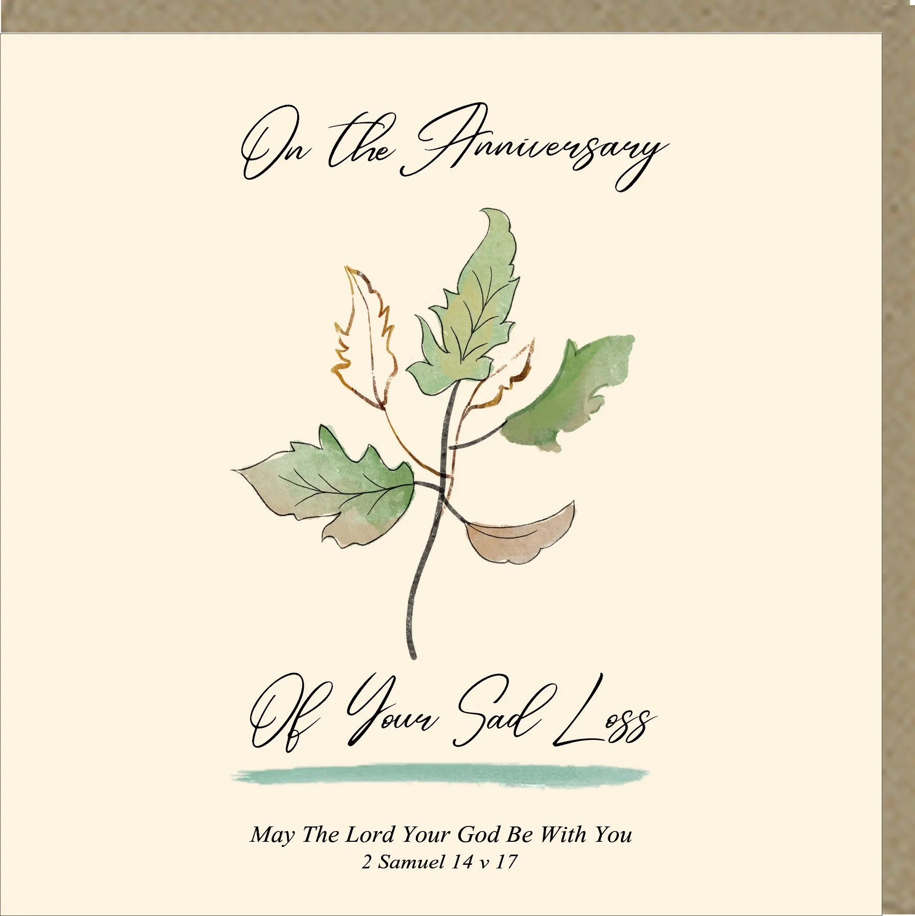 On The Anniversary of Your Sad Loss Greetings Card