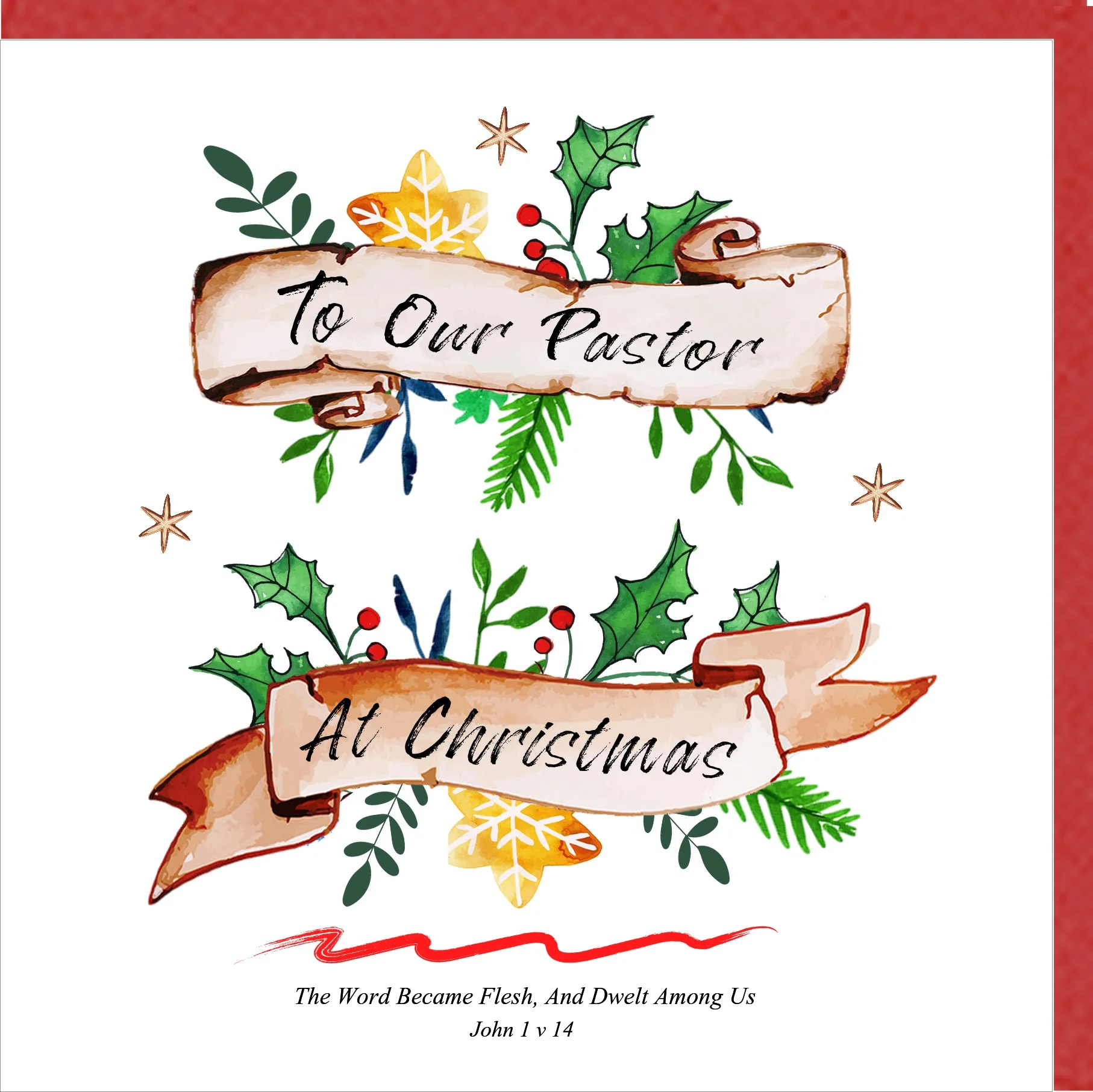 To Our Pastor At Christmas Greetings Card