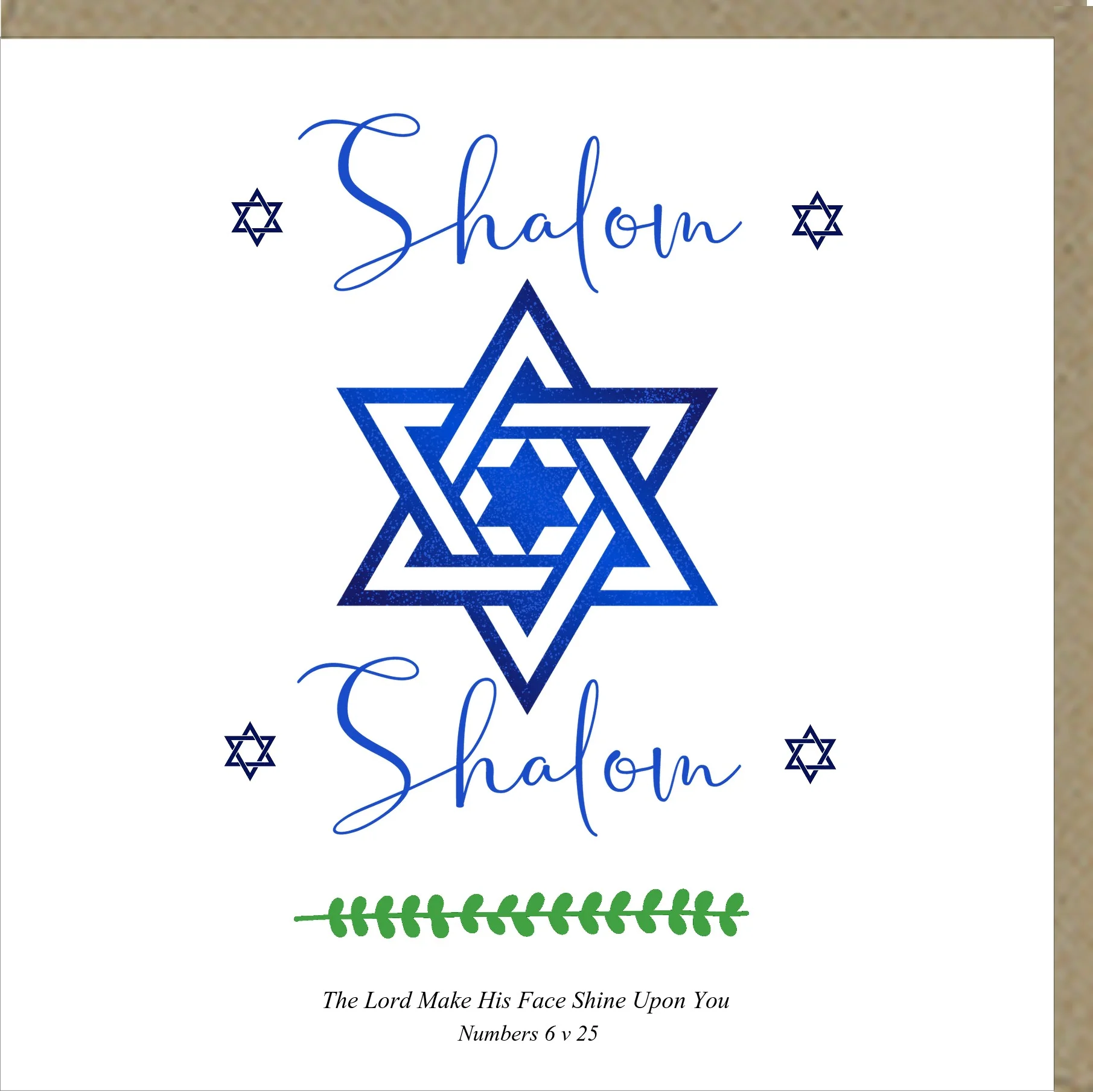 Shalom Shalom Greetings Card