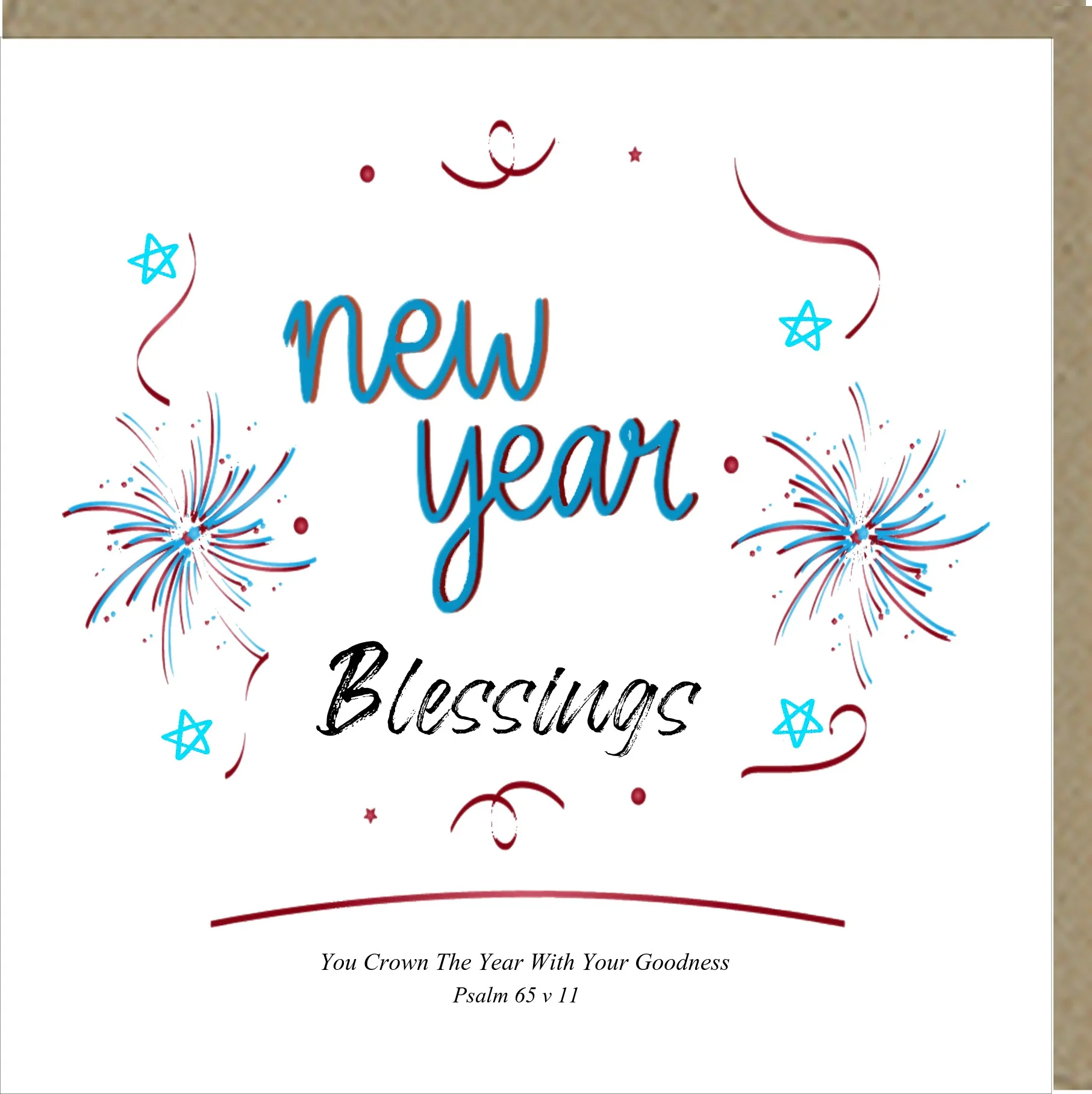 New Years Blessings Greetings Card