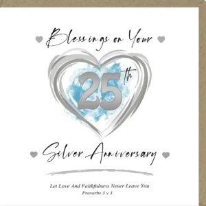 Blessings On Your Silver Anniversary Greetings Card