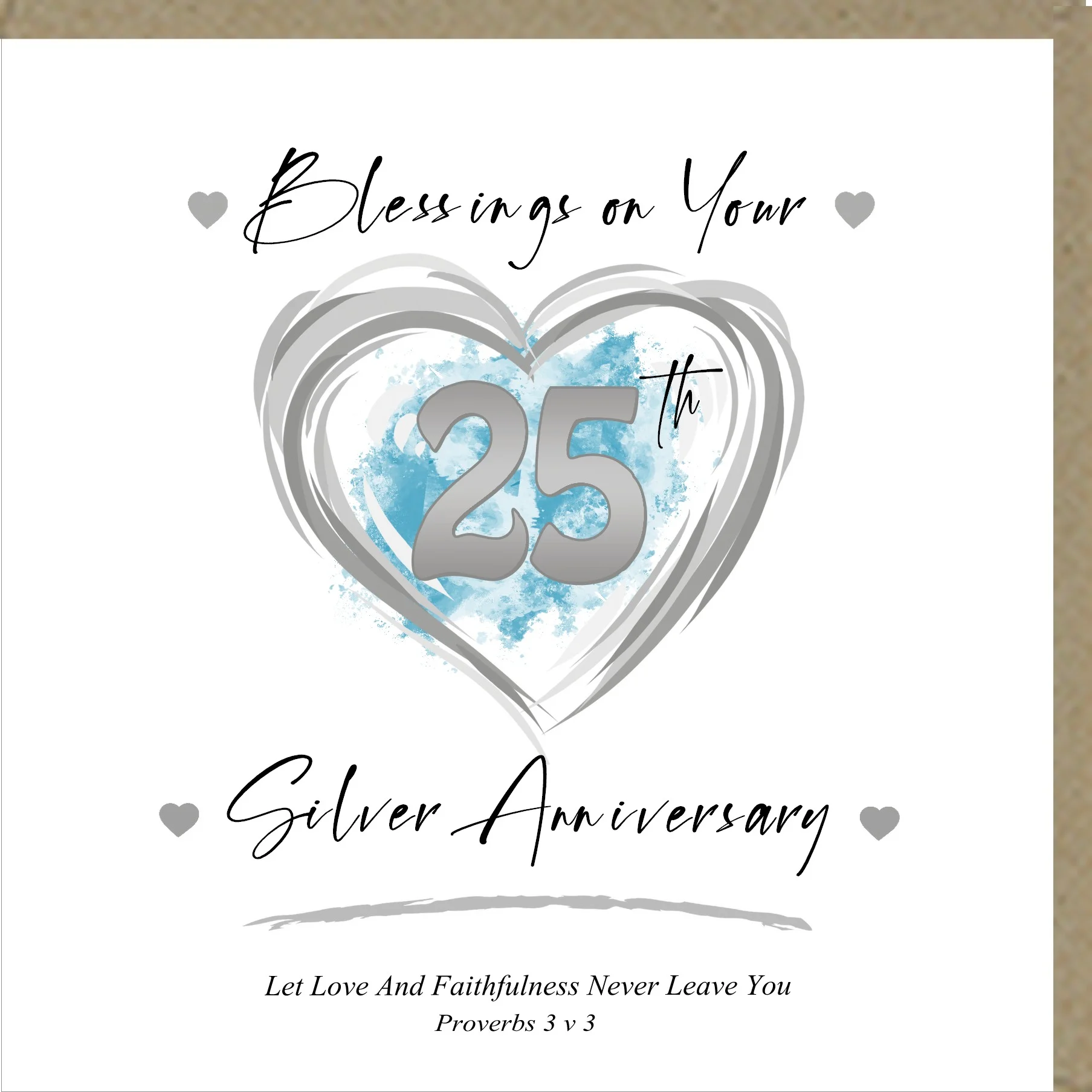 Blessings On Your Silver Anniversary Greetings Card