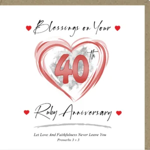 Blessings On Your Ruby Anniversary Greetings Card