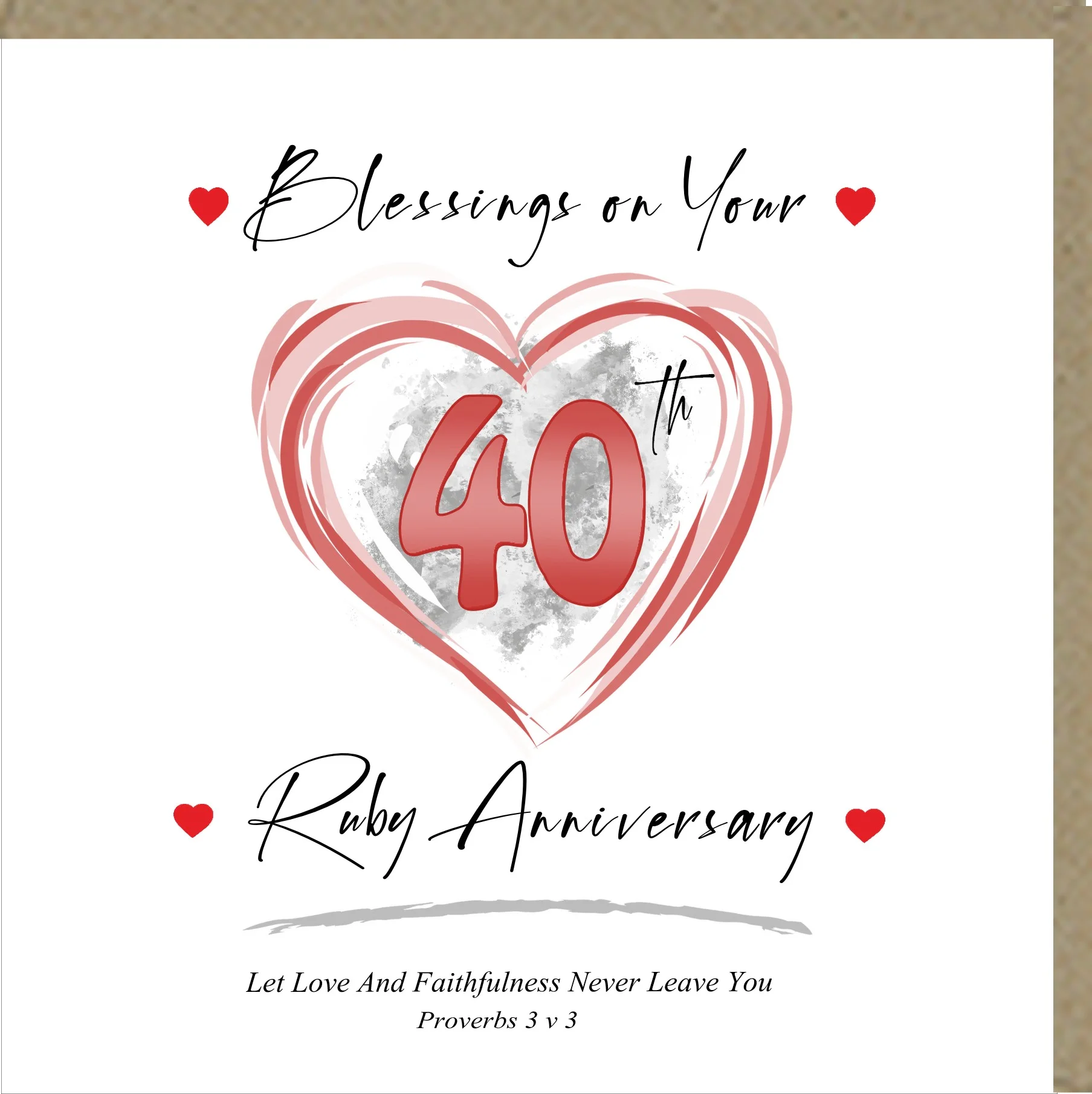 Blessings On Your Ruby Anniversary Greetings Card